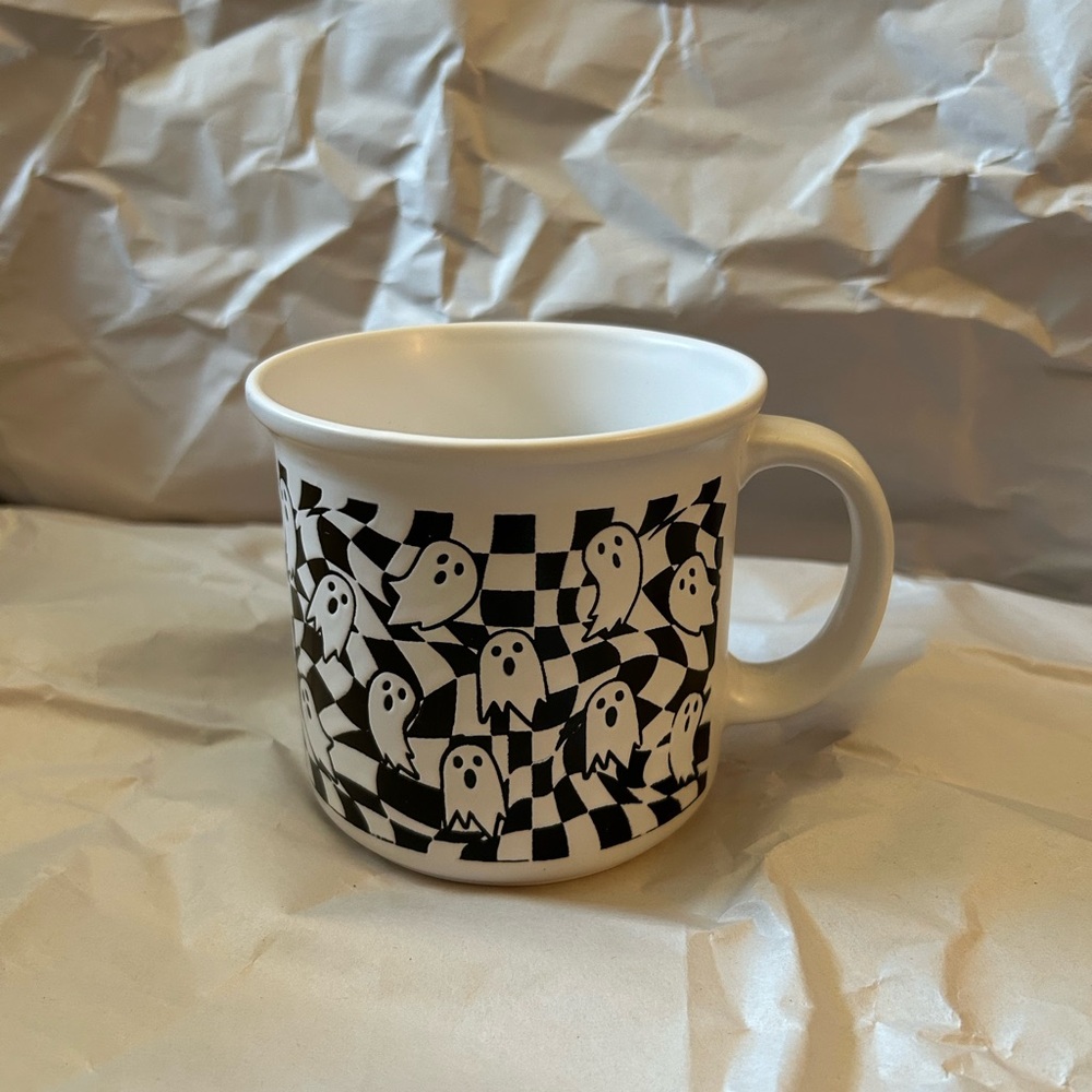 Checkered Ghost Mug